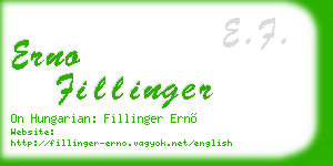erno fillinger business card